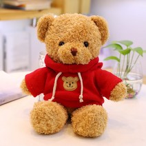 곰인형 장식 귀여운 봉제인형 베어 헝겊 애착인형 생일 크리스마스 선물, 02 40CM, 17 Sweatshirt-Red-