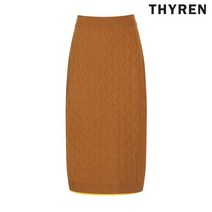 티렌 와플짜임 슬릿 니트 스커트 T194PWK982