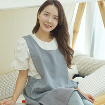 해피쌤 가볍고 시원한 어린이집 체크 앞치마 유치원 선생님 보육교사 실습 요양사 앞치마 국내생산, 블랙 옆주머니+앞주머니