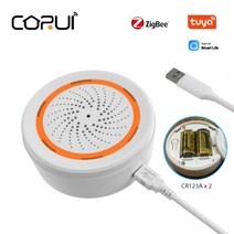 스마트 온도컨트롤러CORUI-Tuya Zigbee 3 인 1 90DB 사운드 라이트 센서 배터리 내장 스마트 사이렌 알람, 한개옵션0
