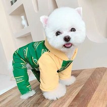 강아지 겨울 옷 티셔츠 애견의류 소형 개와 고양이용 귀여운 잠 부드럽고 통기성 개 액세서리 코트, 15.Chartreuse - XL7kg