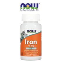 Now Foods 나우 푸드 철분 18mg 120 베지캡슐 Iron
