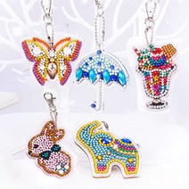 보석십자수세트 아크릴 열쇠고리 만들기 키링 DIY, 선택4.유니콘