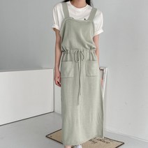 뜨개진 여성용 스트링 포켓 뷔스티에 니트 롱 스팅 원피스