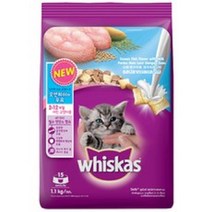 위스카스 포켓 주니어오션피쉬와우유1.1kg 고양이 사료, 1.1kg