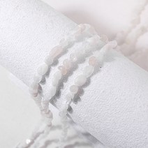 싼비즈 [5-423-07]원석 못난이 4~6mm 천연석 문스톤 반줄(약19cm)