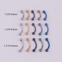 1Pc 펑크 의료 스테인레스 스틸 바벨 헬릭스 로브 혀 벨리 코 링 볼 펑크 바 립 링 아이 브로우 피어싱 바디 쥬얼리