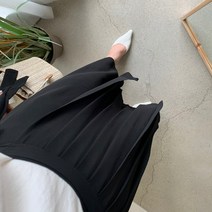 GRSOEZO셔리 랩치마바지 주름 쉬폰 뒷밴딩 와이드 통바지 여름 팬츠 롱 플리츠바지