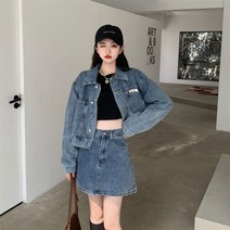 데님점퍼 5382 숏 여성 와이드 루즈핏 눈길을 끄는 블루 옷 유행 2045494796