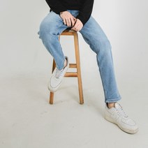 남자 스탠다드핏 중청 워싱 봄 청바지