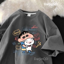 DarjinQD 짱구는 못말려 루즈핏 빅사이즈 반팔 티셔츠 여성 상의