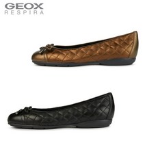 제옥스 GEOX 정품 여성 19FW 퀼팅 플랫 슈즈 아니타 W1S47ND9F11 32 블랙 브론즈