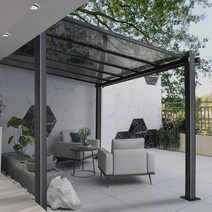 렉산 파고라 만들기 마당 주차장 지붕 제작 루프탑, 3x3m (알루미늄합금 10cm기둥)