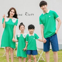 엄마랑딸 모녀 원피스 돌촬영 백일 패밀리룩 프릴 카라 반팔 데님 시밀러룩 가족여행