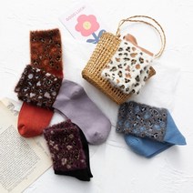 어썸메이드 여성 반짝이 털실 가을겨울 호피 고급 면 장목양말