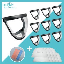 [루시온리빙] 필터형 김서림방지 안면고글 (+필터10개/고급 안경닦이) -복수구매 최대 44%할인 - 색상혼합선택가능 (6가지 컬러) lusi1011 lusi1012, 10개(44%할인), D. 필터형 투명렌즈 [블랙]