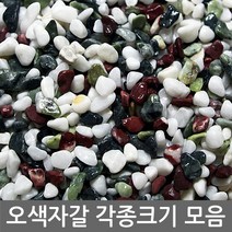 콩 자갈 파쇄석 멀칭 재료 강 화분석 화단 돌 주먹 흰 돌멩이 돌맹이 주차장 색깔 조경, 오색자갈 3kg전후 1호