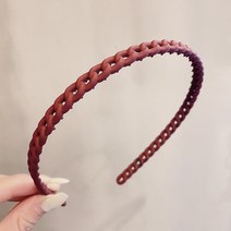 여성을위한 우아한 솔리드 컬러 웨이브 헤어 밴드 트렌디 한 이빨 미끄럼 방지 헤어 빗