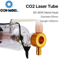 QDHWOEL Co2 금속 헤드 레이저 튜브 CR70 60-80W 직경 55mm 길이 소스 타각기, 한개옵션0