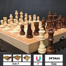 고급 체스 세트 게임 원목 체스판 자석 보드게임 chess Chess chessset 국제 슈퍼 체커 나무 여행 접이식 판 주사위, 24 x 24cm 금형3
