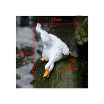 목가적 수지 흰색 마시는 오리 장식품 수영장 가산 정원 조각 공예 안뜰 연못 풍경 인형 장식, style2