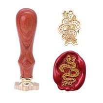 SWANGSA Christmas Elk Wax Seal Stamp Vintage Wood Removable Brass Head Sealing Great for Decorating, Magic Crystal With Snake