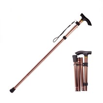 노인용 접이식 지팡이 스틱 높이조절 보행보조 등산봉, 1접이식지팡이-브라운