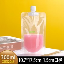 일회용 음료팩 스파우트 파우치 치어팩 업소용 육수보관팩 카페음료 포장 테이크아웃 밀봉팩, R.300ml-1.5구경 + 100세트개