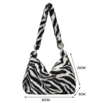 숄더백 Small Women39s Bag Trend Designer 봉 제 동물 Print Faux Fur Shopper rse 암 핸드백 Furry Shoulder To