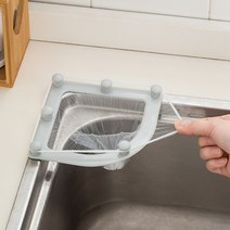 음식물 거름망 거치대 음쓰 다 망 걸러 보이소 보게 공감 싱크대 음쓰백 거름통, 그레이 (거름망50매 + 빨판), 거치대 세트