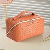 파우치 2022 새로운 대용량 화장품 가방 휴대용 여행 메이크업 파우치 패션 pu 세면, 스타일 a-오렌지