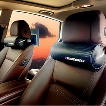 BMW 목쿠션 M 퍼포먼스 2개 카본가죽 메모리폼 M패키지 인테리어 00182, 2번 우측 로고 2개