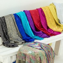 무대의상원단 - 4mm도트 반짝이 스판천 12칼러 리본천원단 행사의류천원단 n, 8.골드