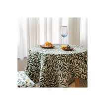 리프 면린넨 식탁보 테이블보.레브라이프, 6인용