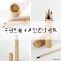 지관필통 + 싹이나는 씨앗연필 세트, 씨앗선택/허브바질