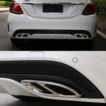 머플러튜닝 배기음튜닝 자동차머플러 메르세데스 벤츠 glc a b c eclass w205 쿠페 w213 w176 w246 2016-17 자동차 액세서리 amg 배기 커버 트림, 검은색