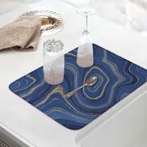 식기건조매트 대리석 잉크 골든 라인 패션 인쇄 된 접시 건조 매트 주방 싱크 흡수 테이블 홈 요리 차 세트, 05 WXF04057_02 45cm x 60cm