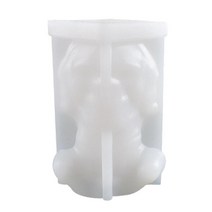 GHSHOP 3D 해골 실리콘 캔들 금형 해골 에폭시 수지 주조 금형 실리콘 비누 금형 초콜릿 캔디 케이크 장식 석고 클레이, 귀 덮개, 하얀색