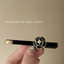 까멜리아 프랑스 빈티지 동백 꽃 진주 벨벳 헤어 클립 디자이너 사이드 앞머리 소녀용 액세서리