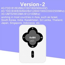 유심라우터 국내포켓와이파이 kuwfi 잠금 해제 4g lte 라우터 150mbps 무선 포켓 wifi 라우터 sim 카드 슬롯이 있는 휴대용 모바일 wi-fi 핫스팟 모뎀, 흰색 버전 2