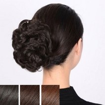 자연스러운 똥머리 집게 당고머리 가발 풍성 업스타일, 1개, 본상품선택 다크브라운