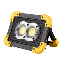 20W LED 휴대용 스포트라이트 전조등 방수 캠핑 라이트 충전식 18650 배터리 야외 랜턴 탐조등 조준 낚시, Double Round Light_No Battery