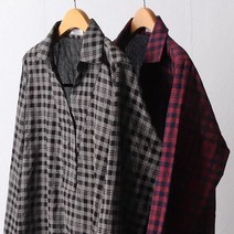 시드마켓 / 오픈 카라 체크 남방 109F191S 빅사이즈 여성의류