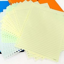 1+1 시험 과목 필기 26공 노트 컬러 8mm 줄간격 리필지, 20개
