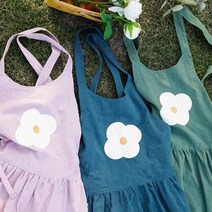 플라워 셔링 원피스 앞치마 5color, 블랙