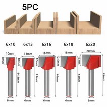 트리머비트 45pcs 6mm 생크 청소 바닥 밀링 커터 나무 조각 슬로 팅 cnc 카바이드 라우터 비트 목공 도구 세트 125, 3