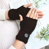 여성 겨울 핑거리스 장갑 단추로 뜨개질 반 손가락 부드러운 따뜻한 Guantes G208