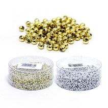 씨드비즈 마무리구슬 금 은 구슬 볼드 3mm 40g, 금색