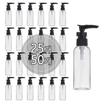 [50EA묶음판매] 미니디스펜서용기 30ml 50ml 60ml 75ml 80ml 100ml, 검정캡, 50개, 80ml 투명용기