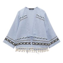 ZARA 에스닉 빈티지 자수 코튼 재킷 1971023